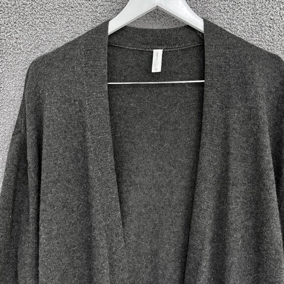 Gap Wool Blend longline cardigan / sweater robe Dark Charcoal Heather Grey M/L - Picture 5 of 10